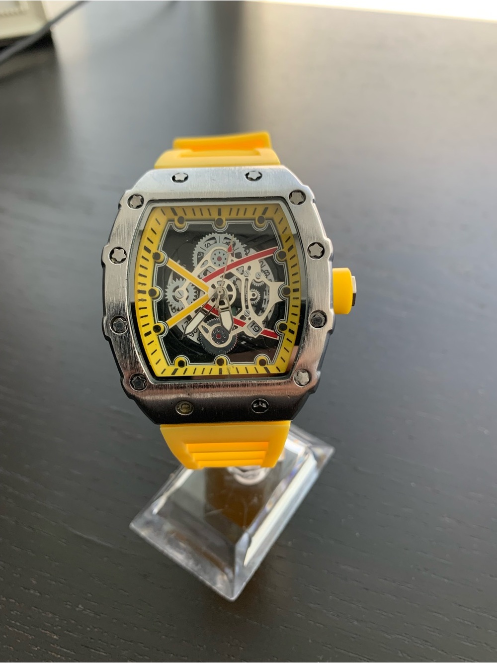 Brand New Yellow Skeleton Dial Sport Watch